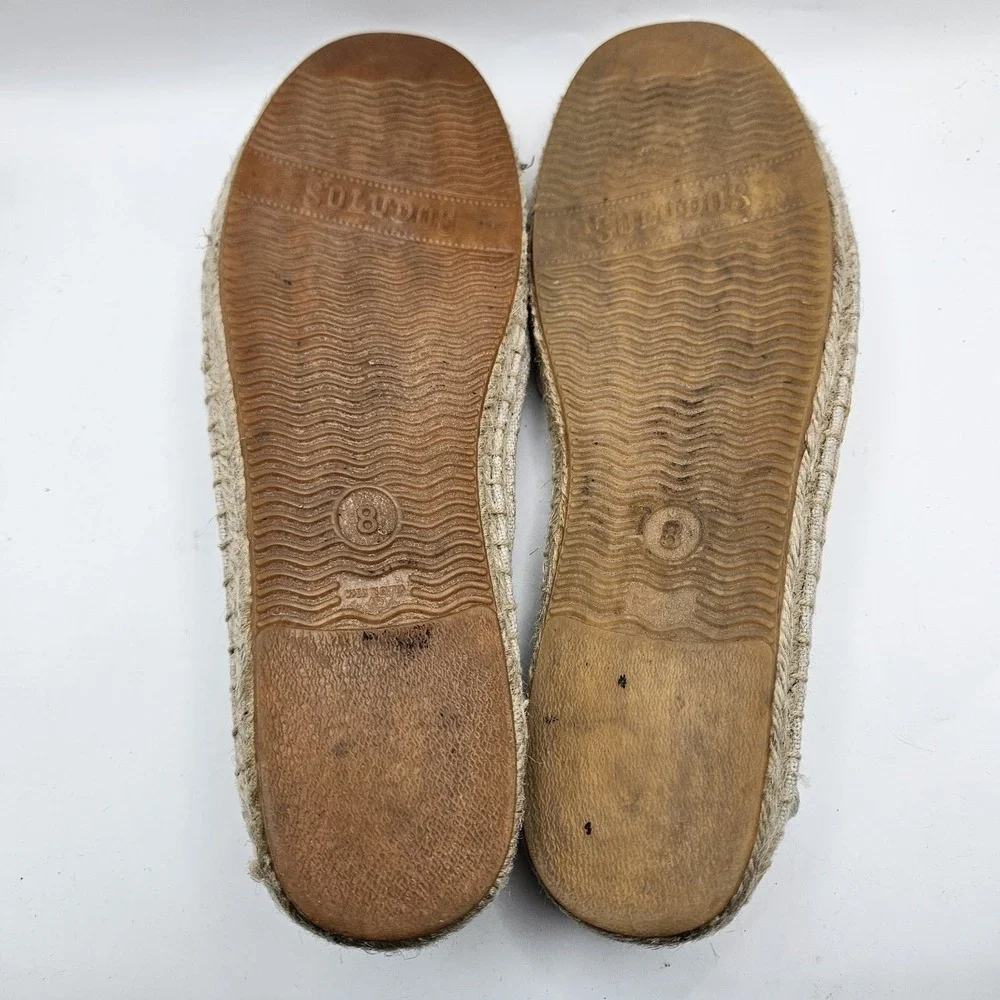 Soludos Womens Elephant Canvas Espadrilles Flats Shoes Beachy Vacation Sz 8